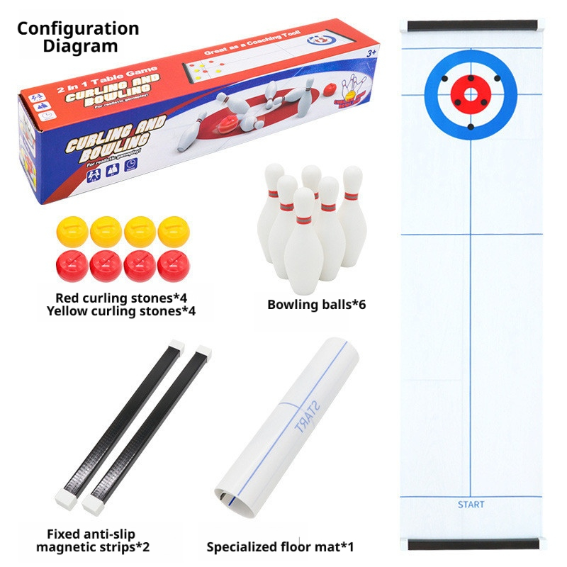 Board Game Arena - Nieuw Mini Curling & Bowling Tafelspel,