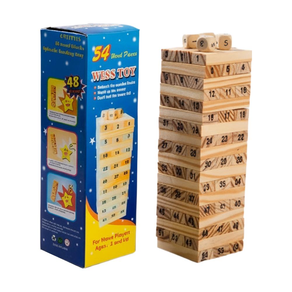 Board Game Jenga - Kleine houten bouwblokken voor kinderen, stapelspel,