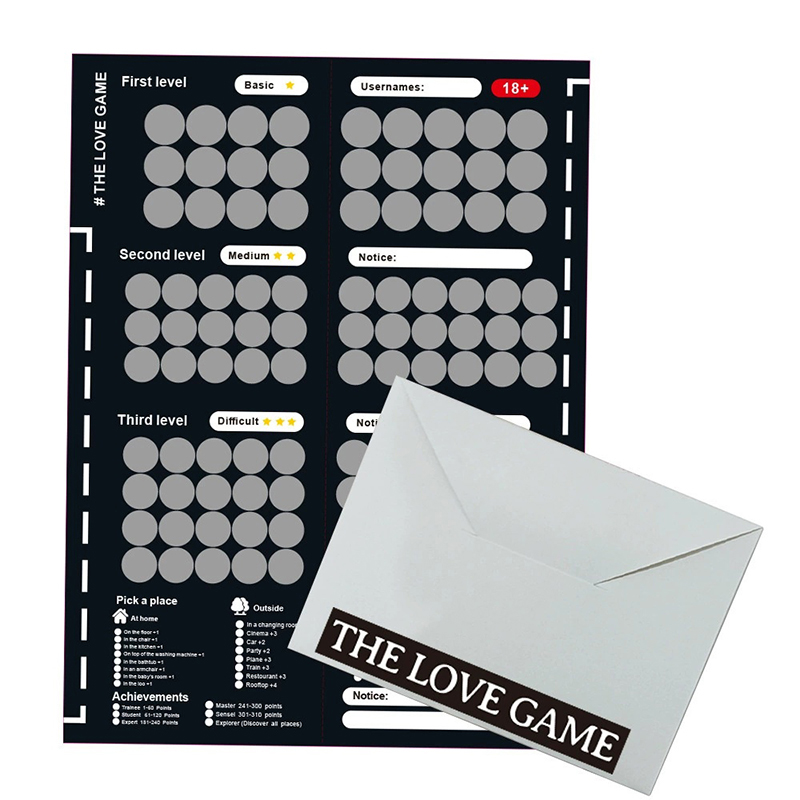 Board Game Unmatched - 100 Sekspositiespel Koppel Seksposities Krasloten Poster
