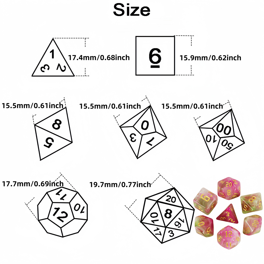 7-delige bordspel dobbelstenen - Board Game Font recensie en prijs