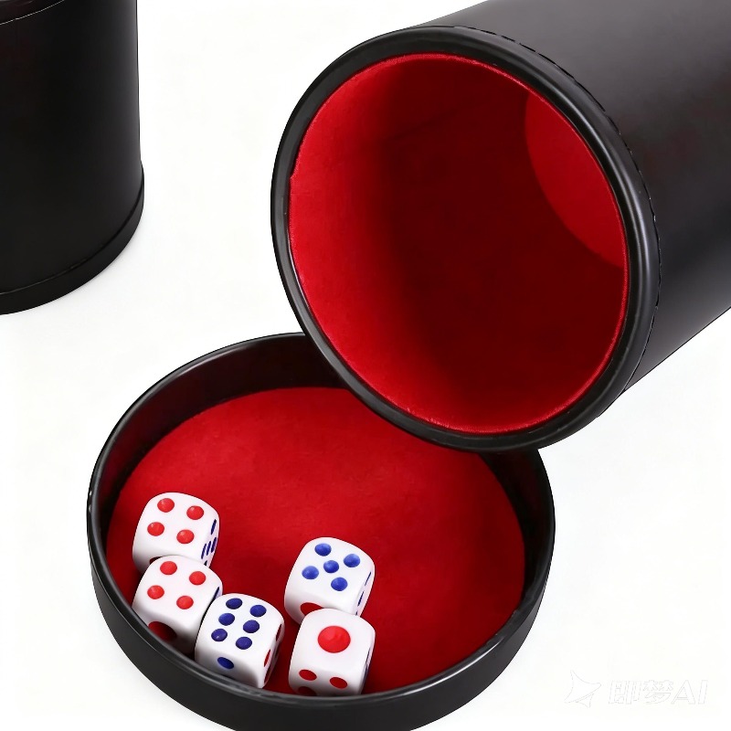 Oranje Groene Rode Lederen Dob - Board Game Yahtzee recensie en prijs