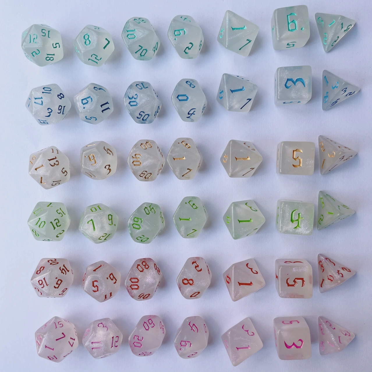7-delige set nieuwe glitter go - Board Game Font recensie en prijs