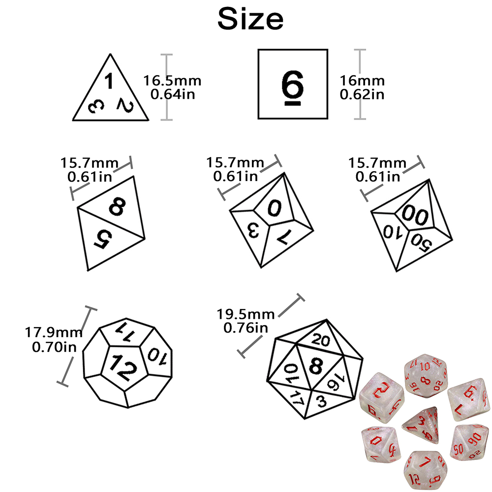 Glitter Polyhedrale Dobbelsten - Board Game Font recensie en prijs
