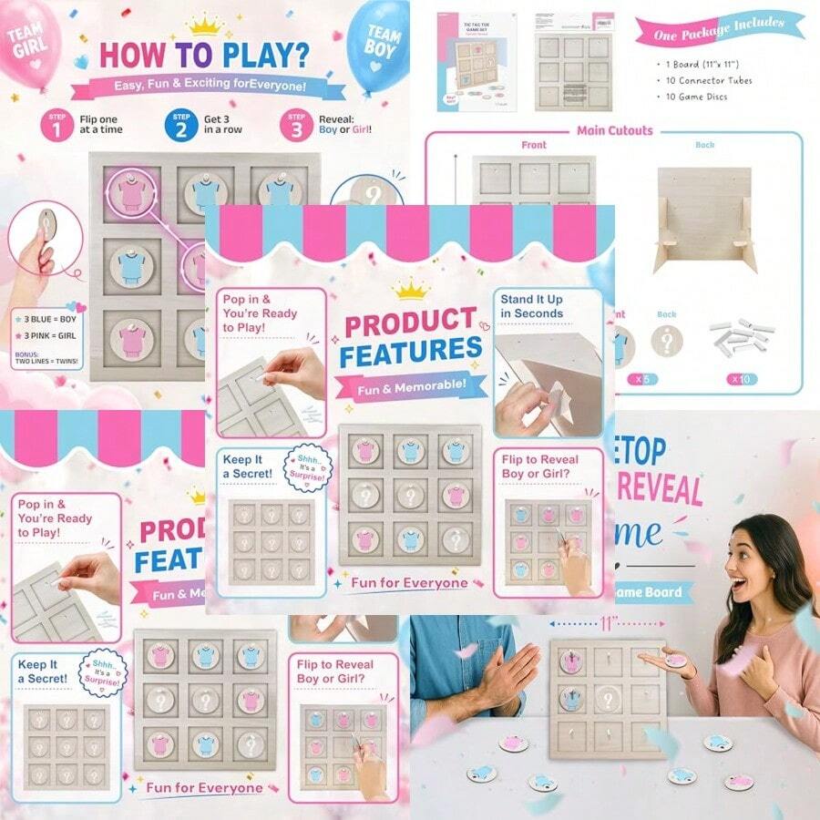 Geslachtsonthulling Tic Tac To - Board Game Fun recensie en prijs