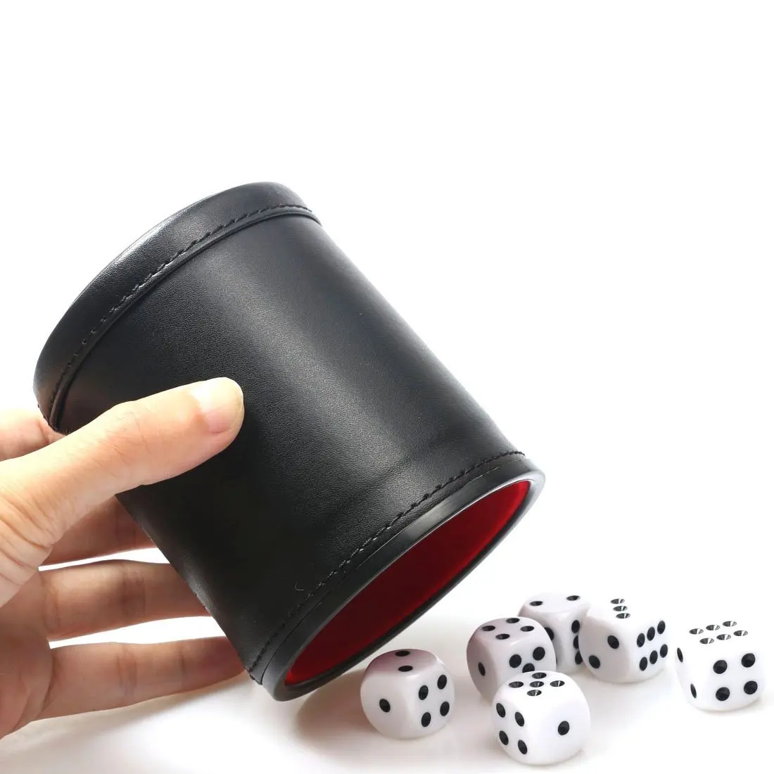 Leren dobbelstenenbeker met de - Board Game Yahtzee recensie en prijs