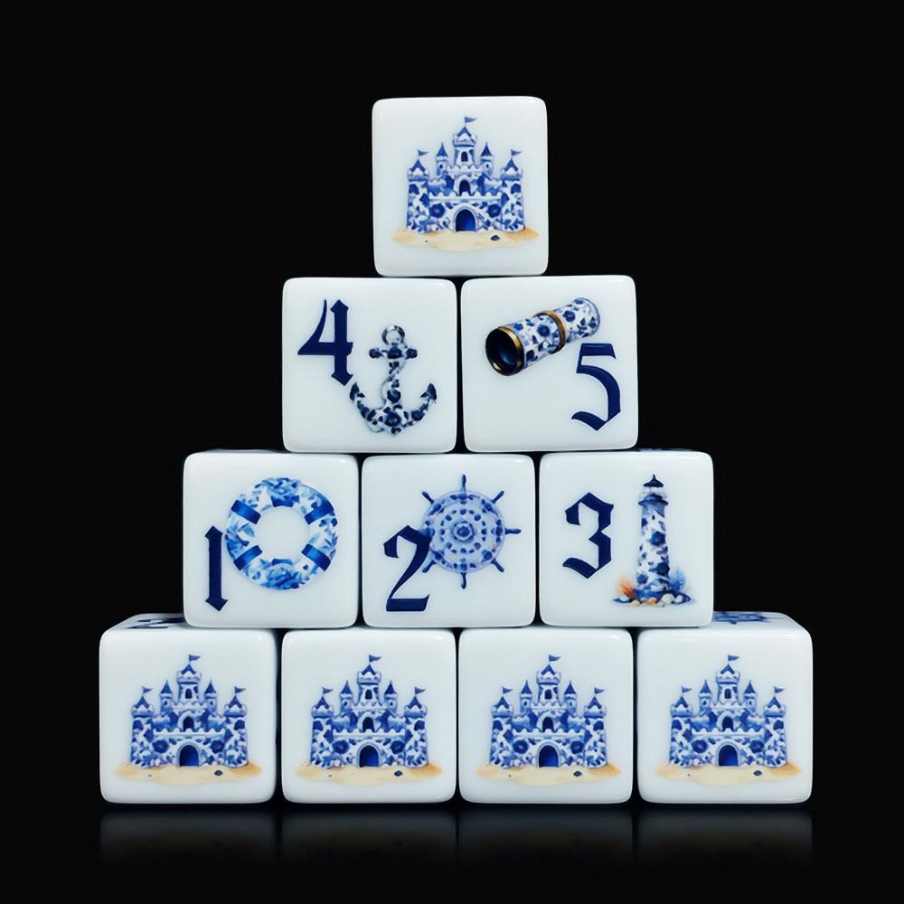12 stuks blauwe nautische 16MM - Board Game Arena recensie en prijs