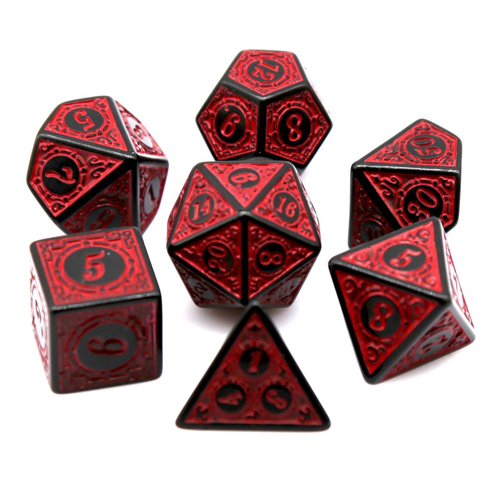 7 Stuks Zwart Rood Acryl Polyh - Board Game Arena recensie en prijs