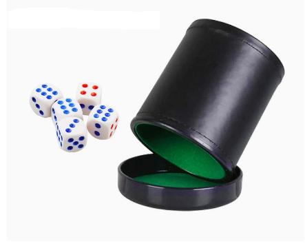 Lederen dobbelstenen beker met - Board Game Yahtzee recensie en prijs